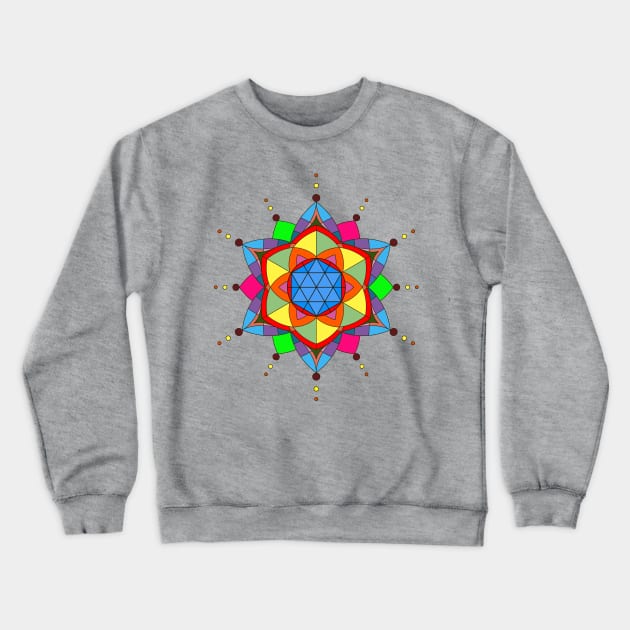 Sacred Geometry Mandala Art Crewneck Sweatshirt by ukrsot